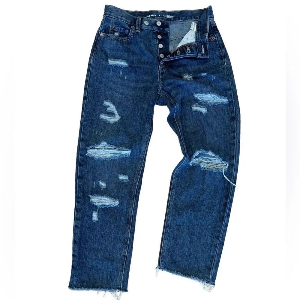 Old Navy high rise slouchy straight jeans size 0